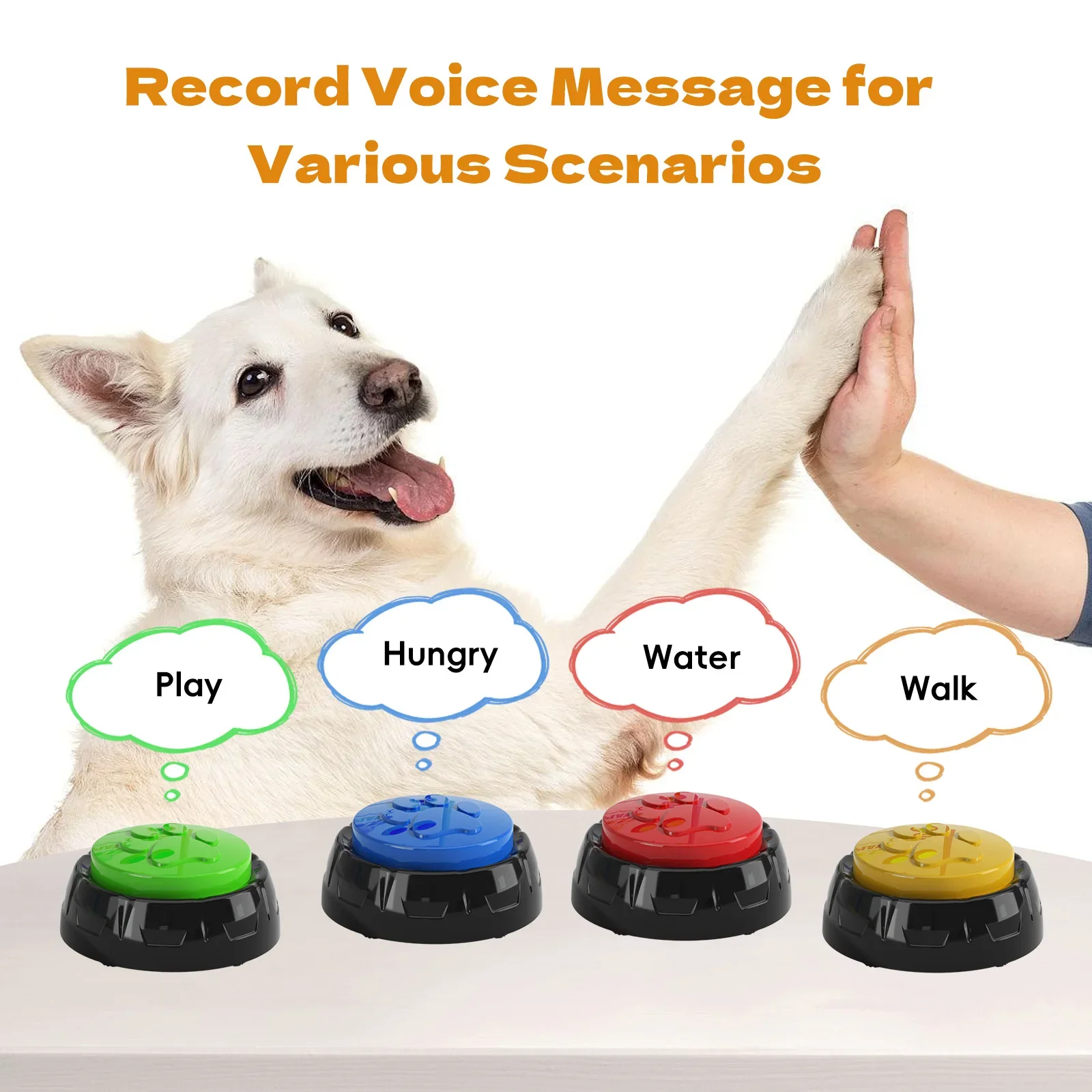 Pet Talking Buttons Dog Training Button 30S Recording Training Buttons for Dogs Communication Buzzers Colorflu Talking Buttons 2