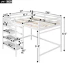 Full Size Loft Bed with Built-in Storage Staircase and Hanger Clothes,White Bed for Boys Bunk Beds for Kids Kids Bed Twin Beds 6