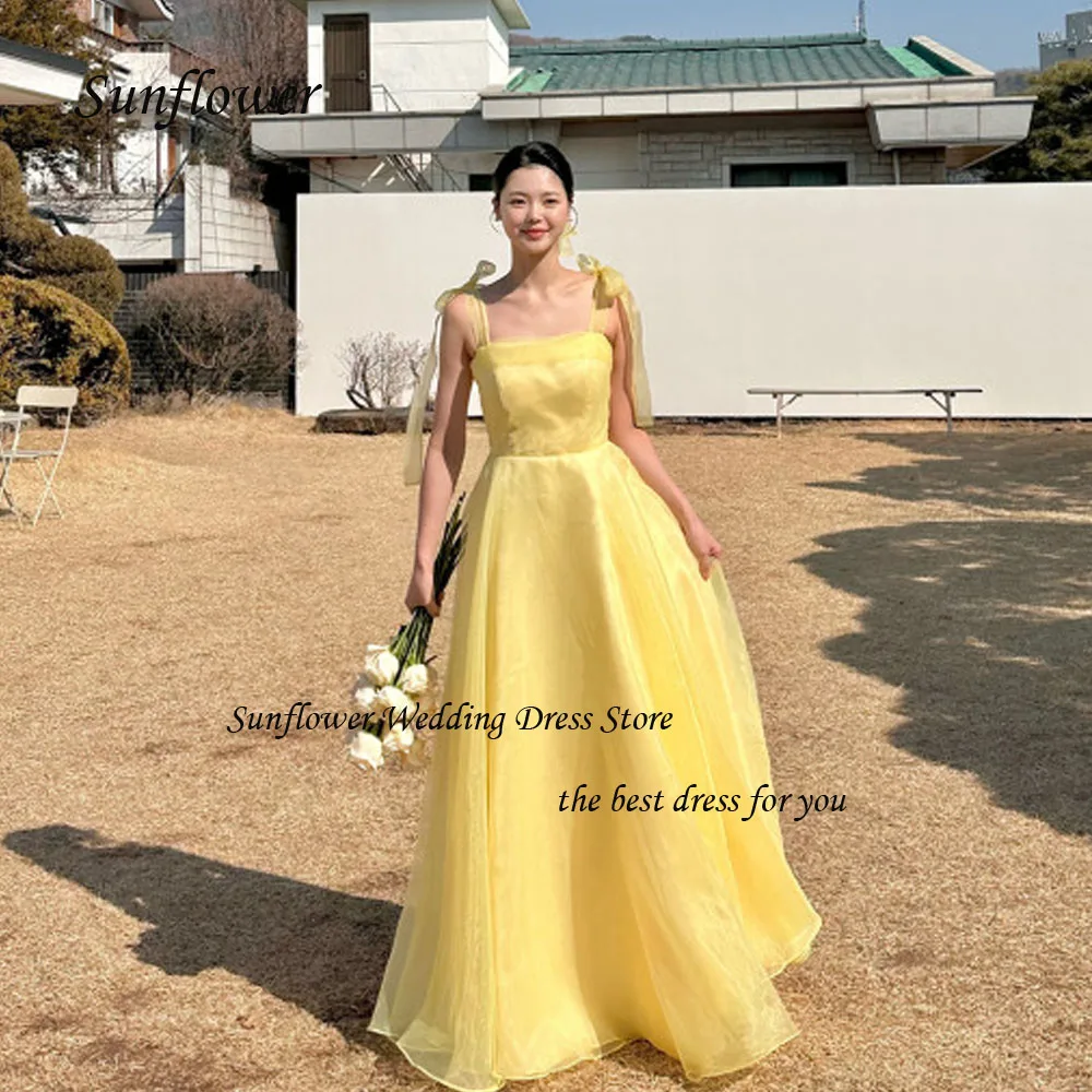 

Sunflower Strapless Formal Evening Dress 2023 Slim Tulle Backless Spaghetti Strap A-LINE Ankle-Length High-end Custom Party Gown