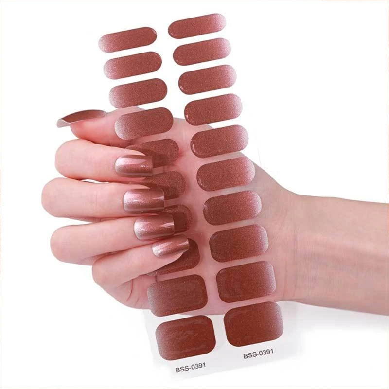 

Nails Polish Strips Gels Nails Stickers Nails Wraps Semi Cured Gels Nails Strips E1YD