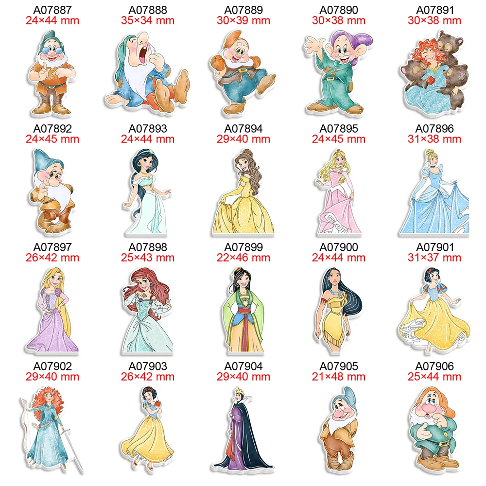 

Disney Princess Cartoon Character Christmas Decoration Planar Resin Charms Printed for Hairbows DIY 30Pcs/lot