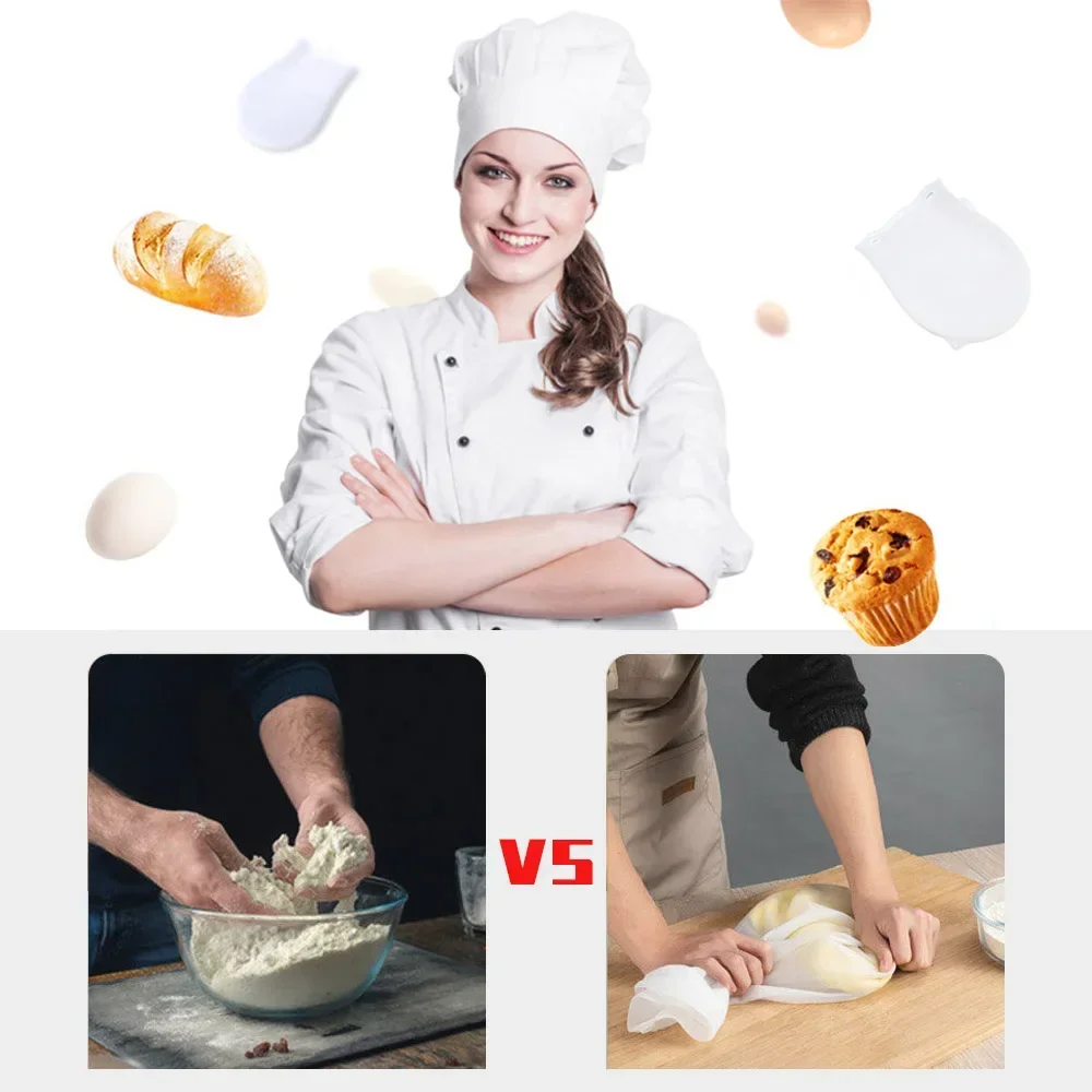 1pc Cooking Pastry Tools Soft Silicone Preservation Kneading Dough Flour Mixing Bag Preservation Baking Bags Kitchen Gadgets 1079518 dough kneading bag