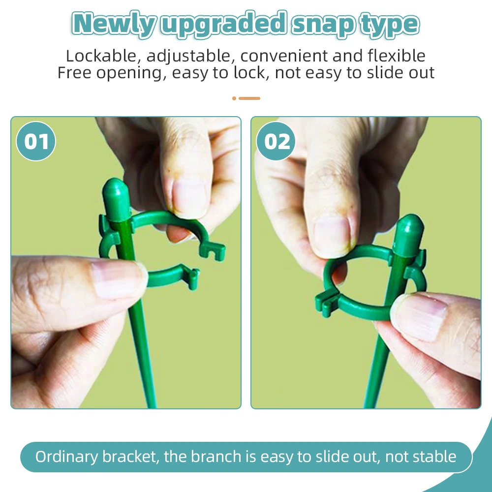 3-5PCS-Garden-Plant-Support-Cage-Plie-Flower-Stand-Holder-Plastic-Flower-Stand-Clip-on-Orchard.jpg 3/5 db Kerti Növényi Tartó Ketrec Plie Virágállvány Műanyag Rögzíthető Gyümölcsös Rögzítő Rúd Kertészkedés Bonsai Szerszám - Image 4