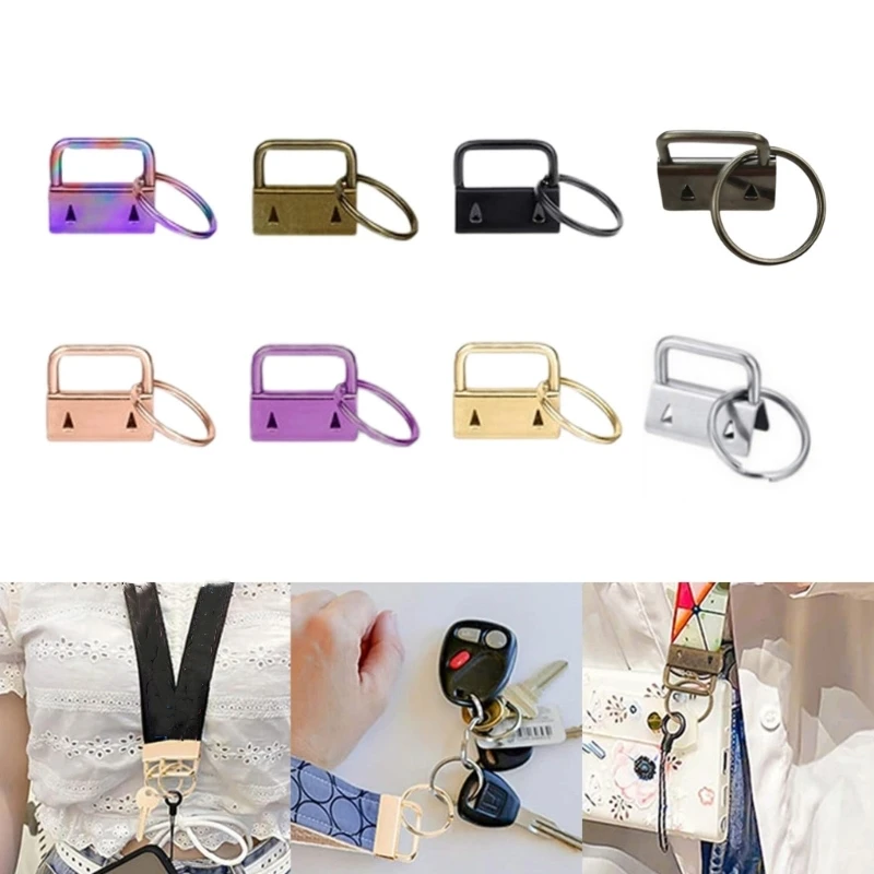 10Pcs Key Fob Hardware Keychain Wristlet Tail Clips Luggage Strap  Accessories