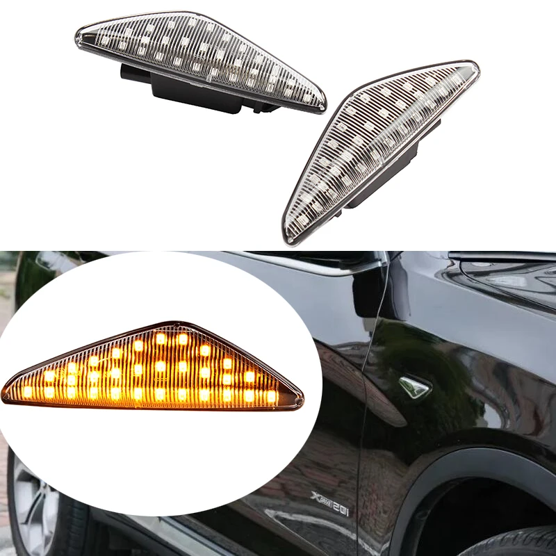 

For BMW X3 F25 X5 E70 X6 E71 E72 of automotive LED dynamic side marker lights turn signal repeater flash trim 2pcs/set