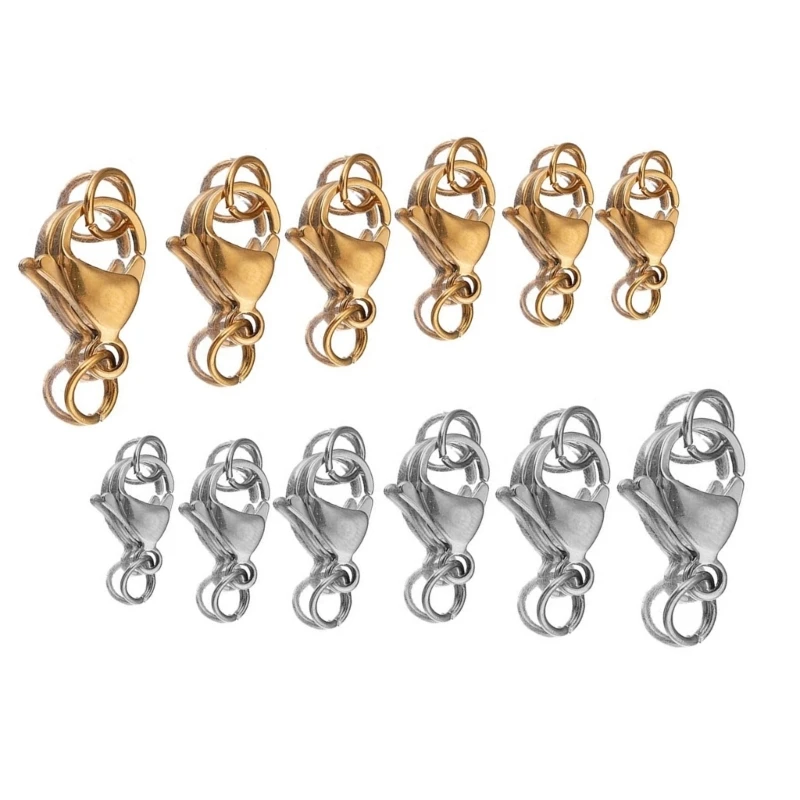 

40Pcs Durable Stainless Steel Lobster Clasp for Jewelry Making Jump Rings Hooks Connector DIY Jewelry Making Findings Supplies