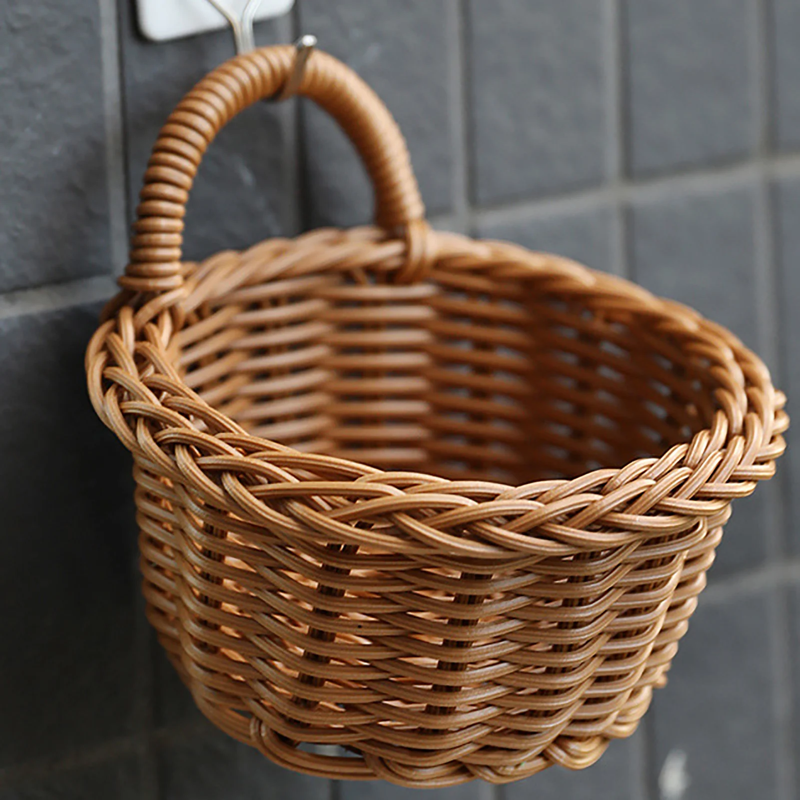 Hangings Storage Basket Woven Hangings Organizer Basket With Handle Handmade Woven Basket For Storage Plants Kitchen Office