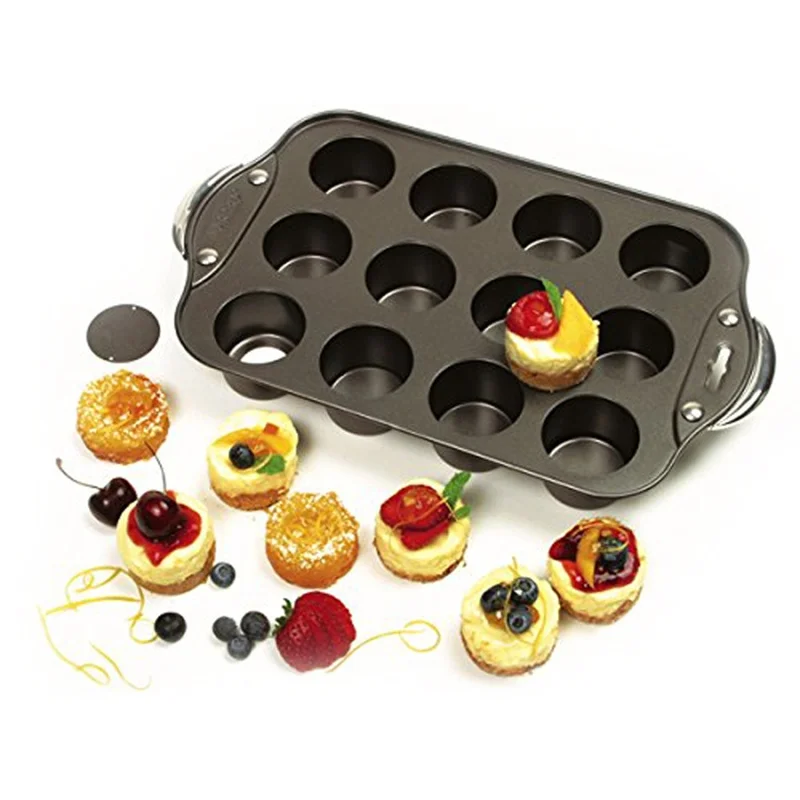 12Cups Non-stick Round Shaped Cheesecake Cup Mini Cake Baking Pan - Main Image