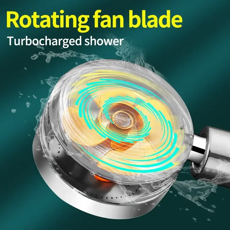 Propeller Shower Head Rainfall High Preassure Water Saving Bathroom Accessary Pressurized Nozzle Universal Adaptation 3