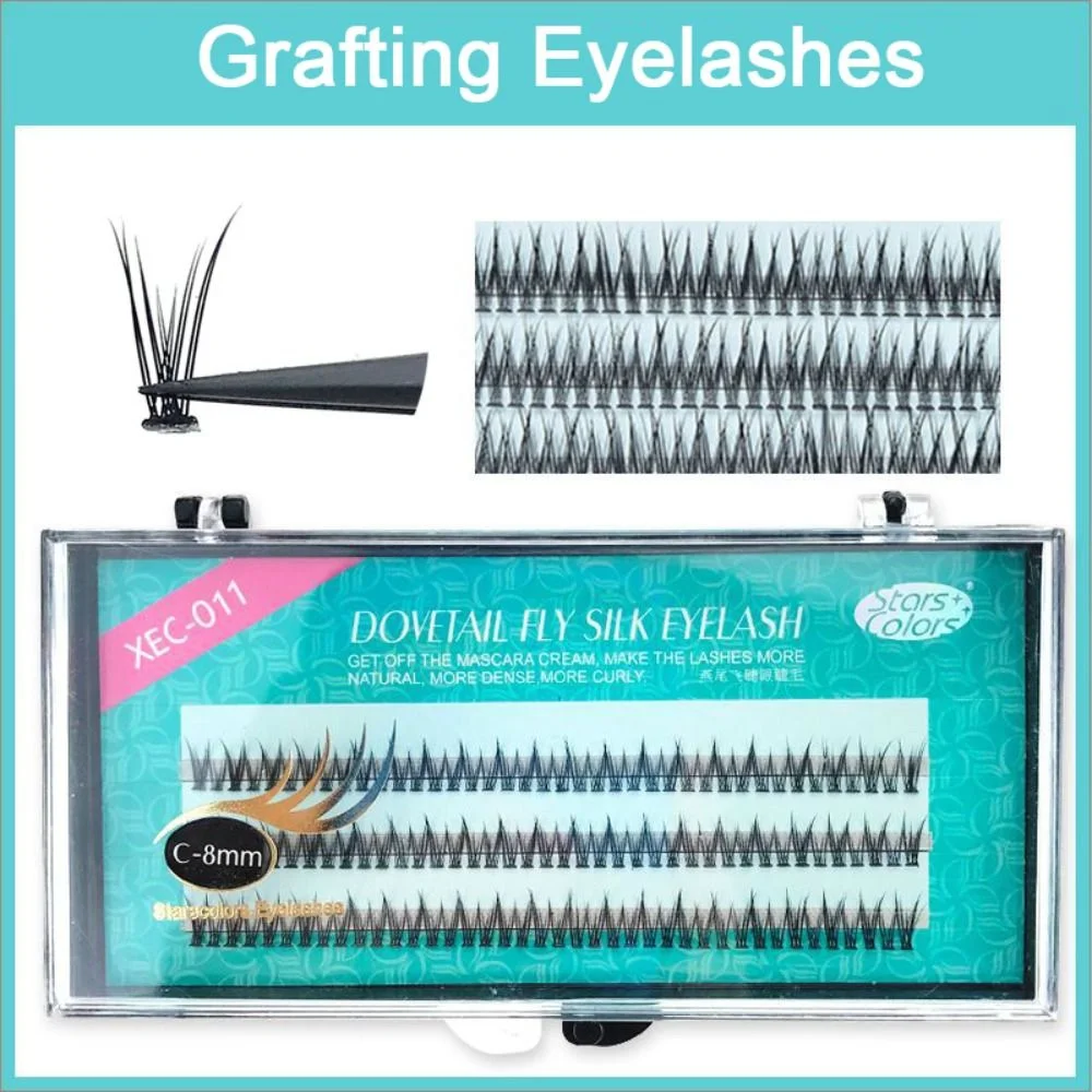 

1 Box Individual Grafting False Eyelash Natural Fish Tail Type Eye Lashes C Curl Fan Eyelashes Premade Volume Lash Extension