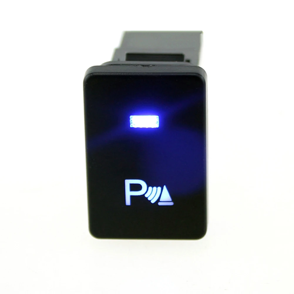 Parking Switch Button 12V Car Parking Button Switch Blue LED with 150mm Cable Auto Accessories for Toyota Camry Yaris Highlander