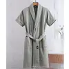 Nouvelles Robes de Chambre en Gaze de Coton Pur pour Couples Été – Peignoirs Fins à Manches Courtes, Robes de Nuit, Tenues d'Intérieur, Couleur Unie, Peignoirs d'Hôtel