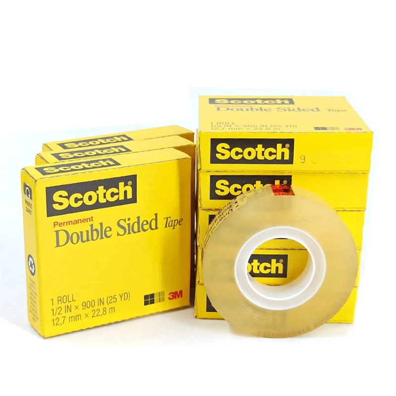 Scotch 665 Double-Sided Tape, 0.50 x 1296 Inches, Clear, Pack of 2