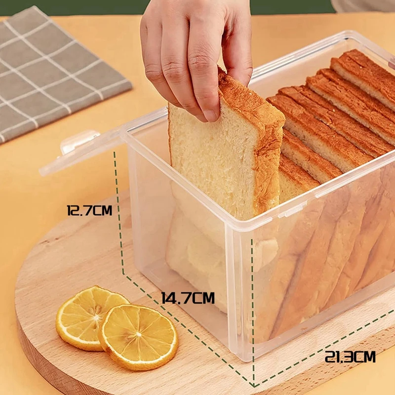 Airtight Bread Storage Containers Bread Storage Box Reusable Loaf Cake Clear Bread Dispenser Freshest Bread Bin 5