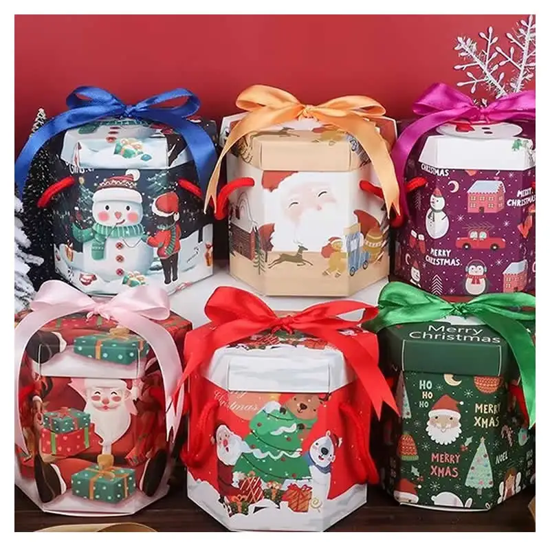 6pcsLBSISILifeChristmasSnackGiftBoxesApplePackagingPaperToy