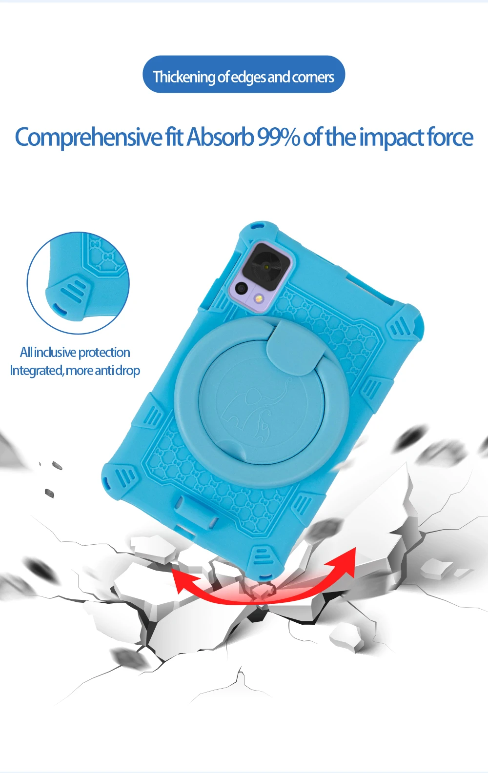 Custodia In Silicone Morbido Verde Per ALLDOCUBE M5XS E IPlay10 Pro - Cover Con Supporto Regolabile Per Tablet 10.1''