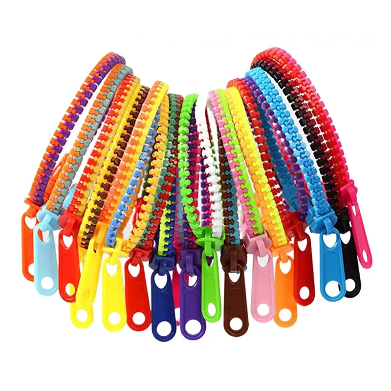50/30PCS Fidget Zipper Bracelet For Kids Funny Stress Relief Gifts Birthday Party Favors Juguetes Sensoriales Para Ni&ntilde;os fidget toy sensory fidget toy anti stress toy finger sensory toy