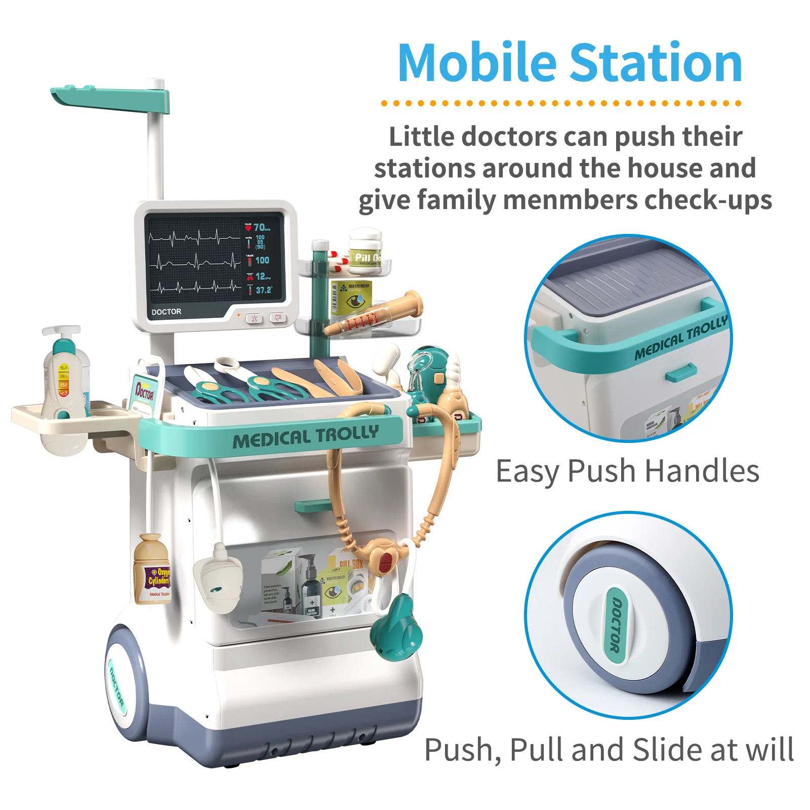 Children's Doctor Toy Set Role-Playing Injection and Stethoscope Simulation for Medical Play Birthday Gift for Boys and Girls 4