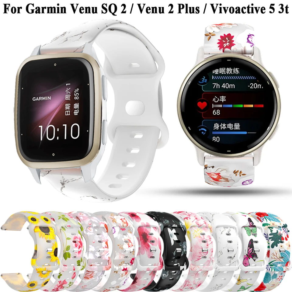 Silicone Watch Band Strap For Garmin Venu SQ2/SQ/2 Plus