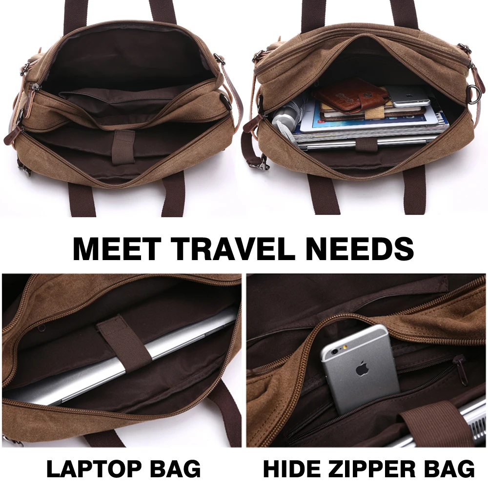 Canvas Leather Men Travel Bags Hand Luggage Bags Men Duffel Travel Tote Hide The Shoulder Strap travel bags duffel bag