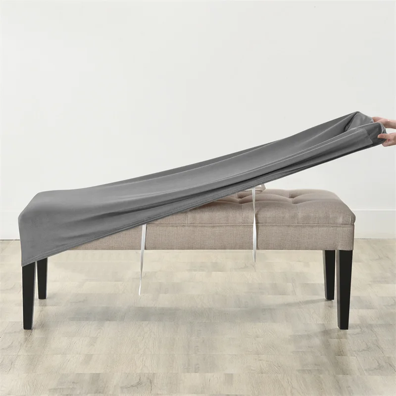 Luxurious Velvet Long Bench Cover - Stretchable and Soft Rectangle Elastic Chair Cover