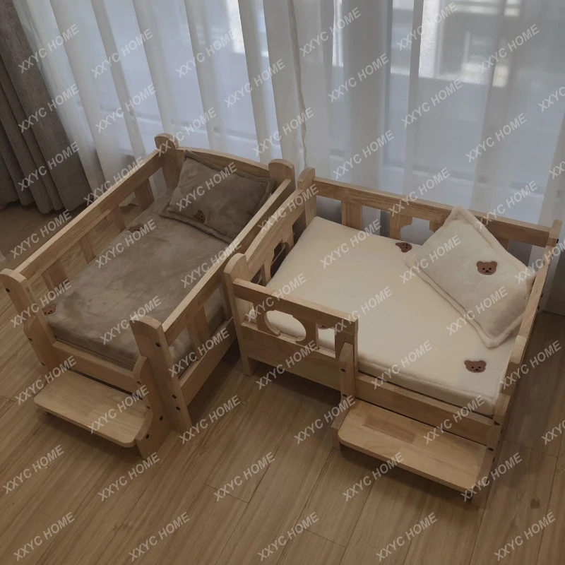 Cat Dog Solid Wood Off The Ground Kennel Pet Bed Pet Kennel Furniture Products Supplies Beds Accessories Comfortable Durable