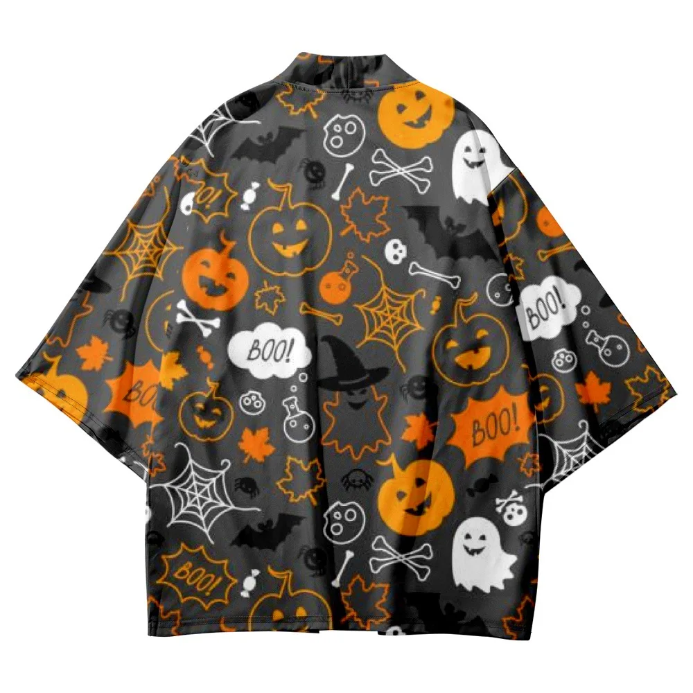 

Japanese Cardigan Plus Size 6XL Halloween Print Oversized Haori Women Men Harajuku Kimono Cosplay Tops Blouse Yukata Clothing