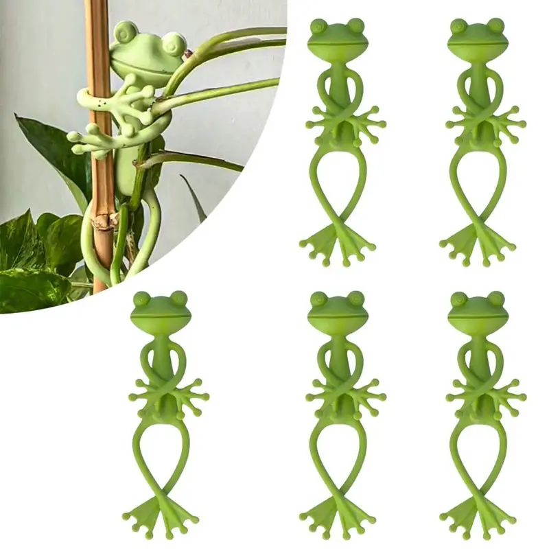 13cm Frog Shaped Reusable Cable Wire Tie Cute Decorative Twist Bendable Garden Plant Support Adjustable Flexible Clip for Stem - Image 5