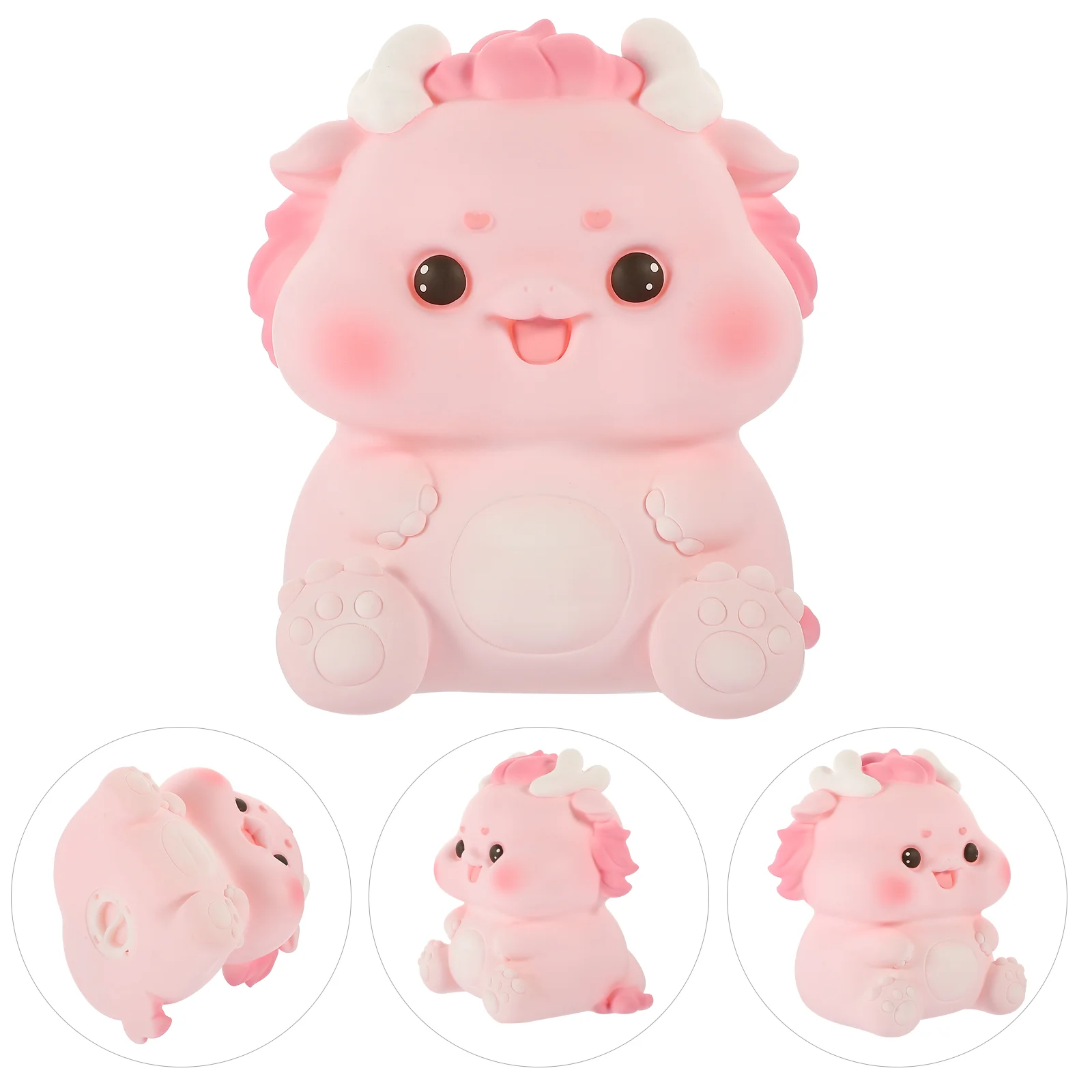 

Dragon Piggy Bank 2024 Year Cute Animal Money Box Chinese Zodiac Container Mascot Statues Pink