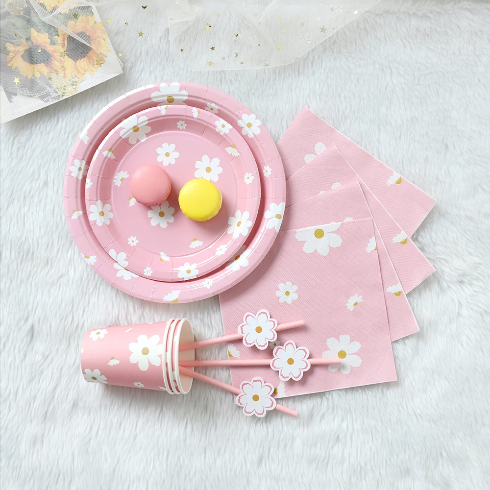 Set Stoviglie Oro Rosa Per Feste, 125 Pezzi Per 25 Ospiti: Piatti, Bicchieri, Tovaglioli E Cannucce Di Carta - 2