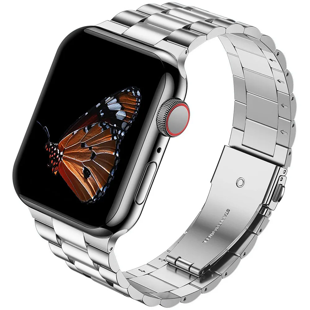 

Man Woman Strap for Apple Watch Band 38mm 40mm 42mm 44mm 41mm 45mm Stainless Steel Wristband IWatch Series 7 6 5 4 3 2 1 SE