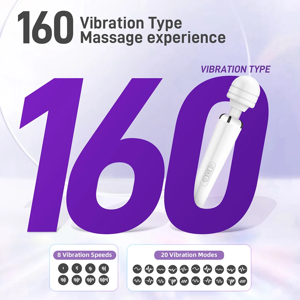 Leistungsstarker Zauberstab-Vibrator für Frauen, großer AV-Körpermassager, G-Punkt- und Klitorisstimulator, USB-Ladefunktion, Sexspielzeug für Erwachsene_voghion.com