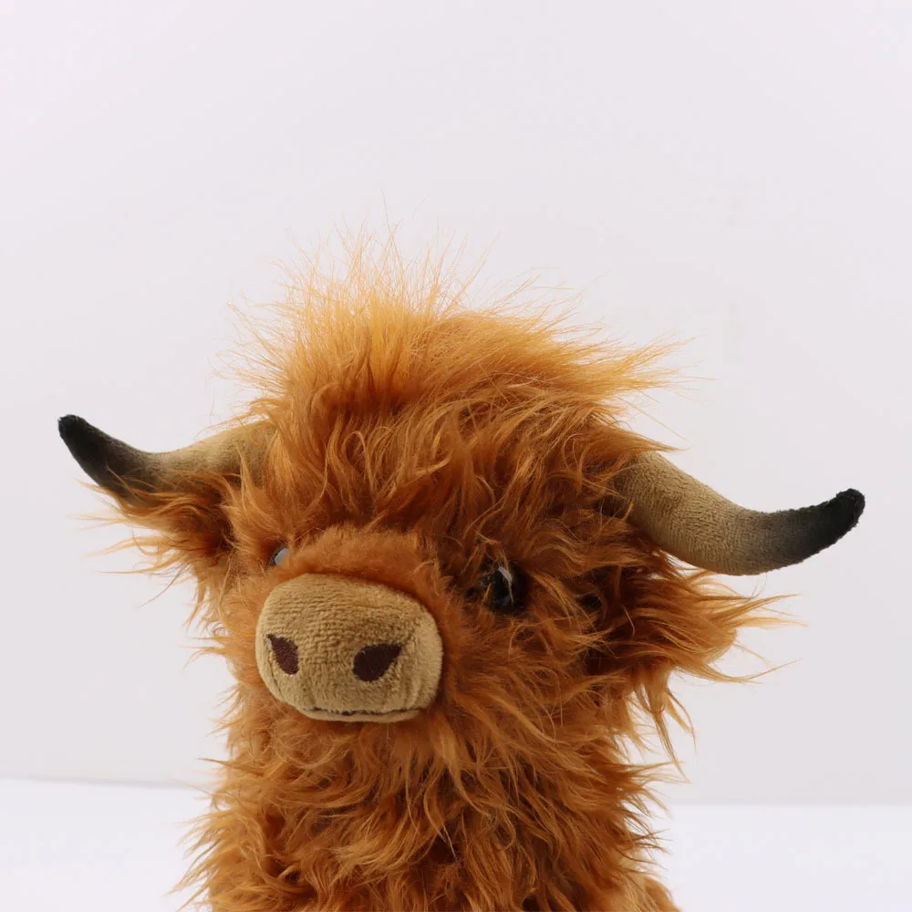 Highland Cow Plush Toy Cute Simulation Long-haired Cow Stuffed Animal Doll