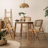 4 Pack Bamboo Folding Chair, Foldable Dining Wood Chairs, Comfortable Seat for Outdoor & Indoor, Patio, Porch, Wedding, Party 5