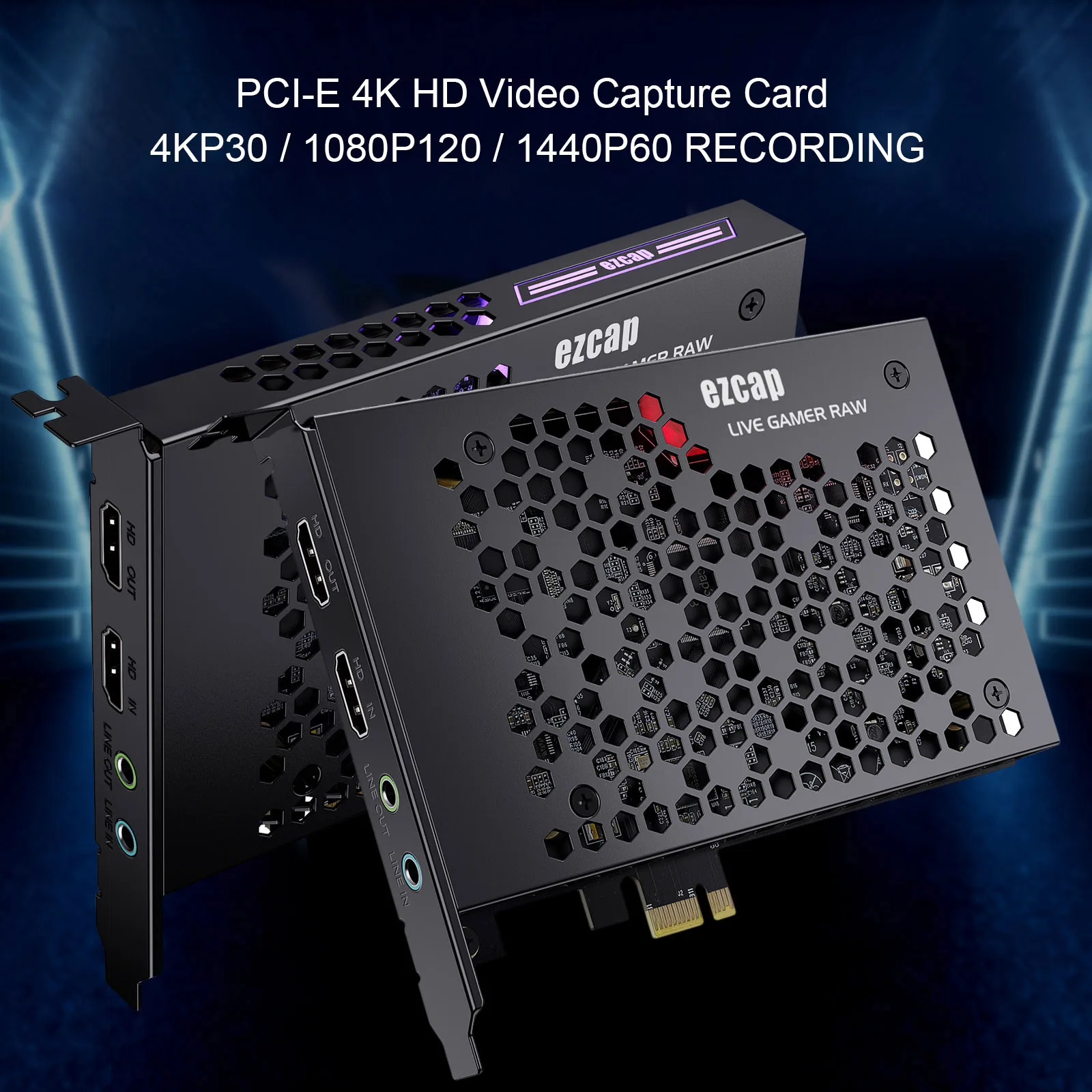 Video Capture Card Ezcap 324B Video Game Capture Card for Gaming/Meeting Live Streaming