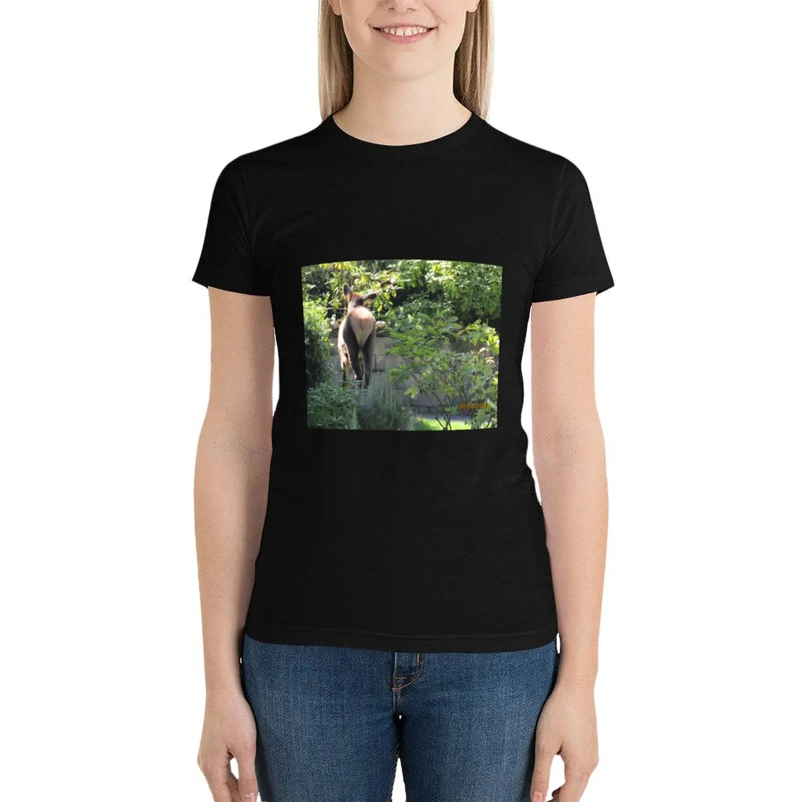 

Baby Elk butt T-Shirt Blouse Female clothing anime clothes cropped t shirts for Women