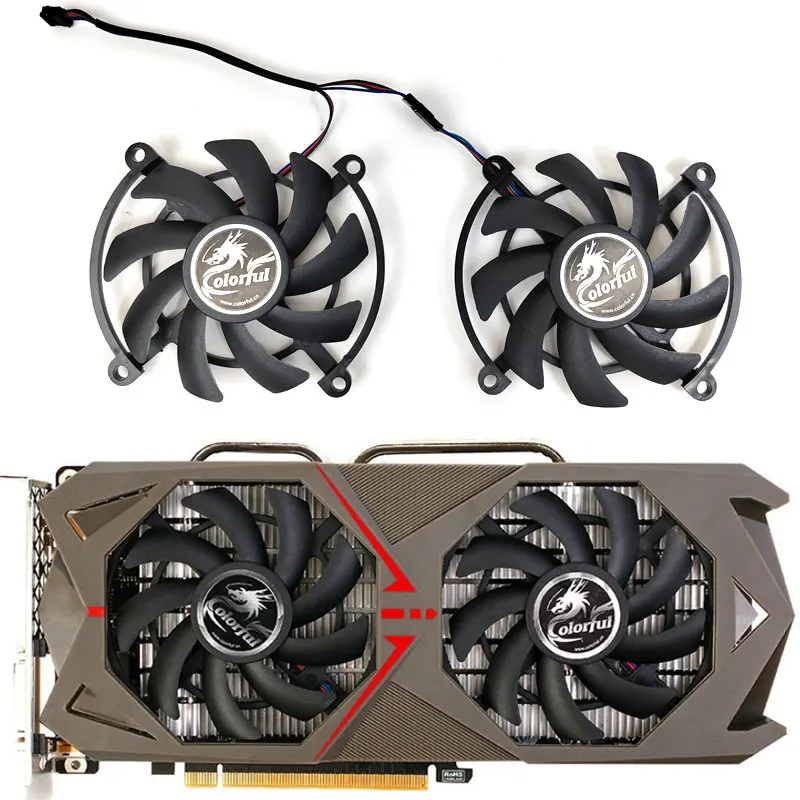 Nuova Ventola Gpu Gtx 1060-6Gd5 A 4Pin Da 85Mm, Per Ventola Di Raffreddamento Della Scheda Grafica Geforce Gtx 1060 1070 Colorata