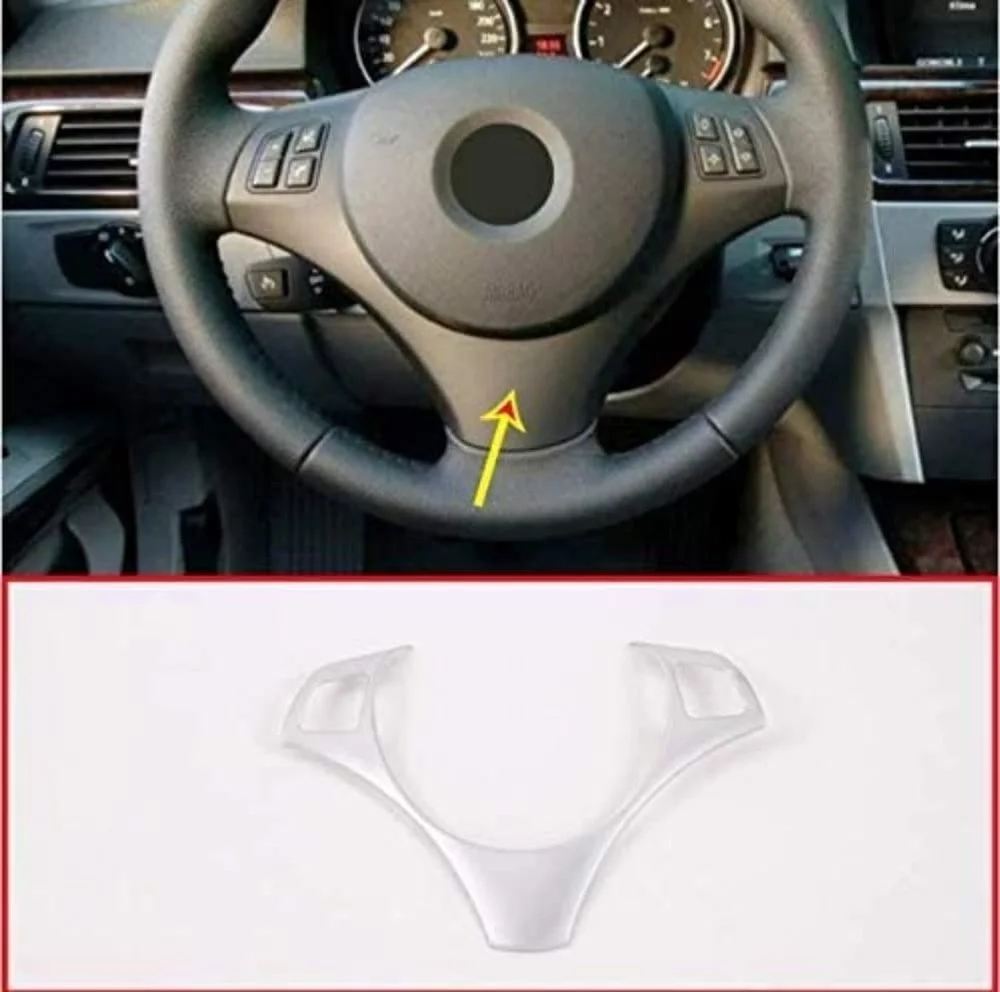

For BMW E90 3 Series 2005-2012 ABS Chrome Car Steering Wheel Decoration Frame Trim Accessories