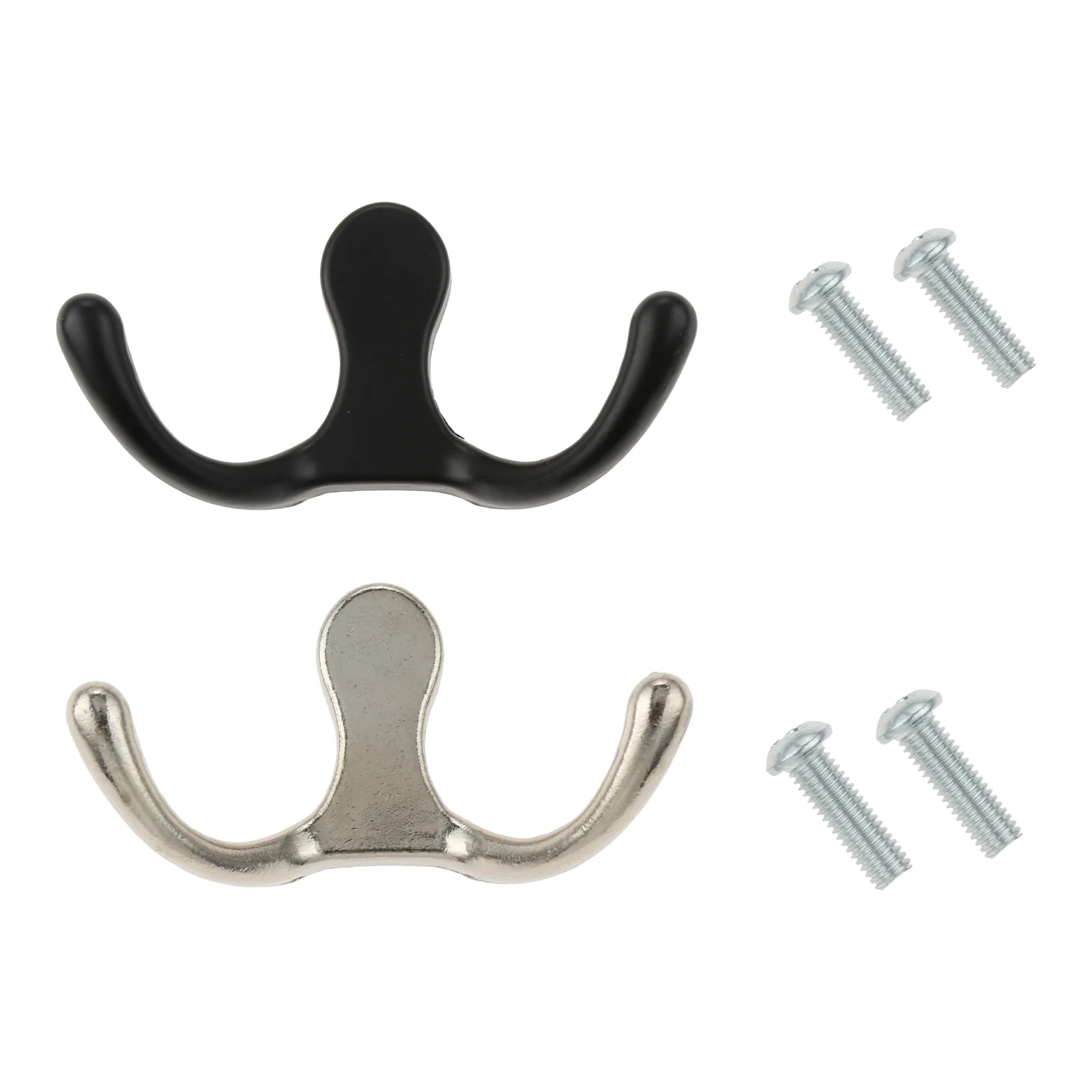 1 Pc 62*33Mm Vintage Wall Mounted Hook Hangers Storage Organizer Wall Mount Hook For Kitchen Bathroom Silver/Black With Screws