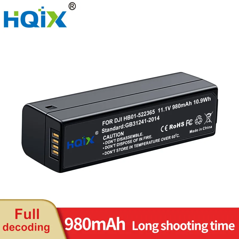 Hqix Per Dji Osmo + Osmo Mobile Pro Raw Palmare Stabilizzatore Cardanico Hb01-522365 Batteria Del Caricatore
