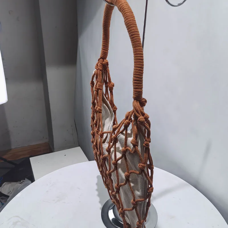 2024 Fashion Trend British Style Shoulder Bag Women's Mesh Plaid Summer Beach Underarm Bag