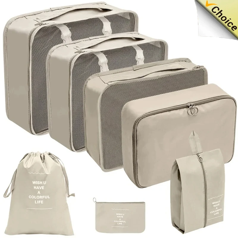 

7Pcs Set Travel Organizer Storage Bags Suitcase Packing Cubes Set Cases Portable Luggage Clothes Tidy Pouch Fold Set Storages