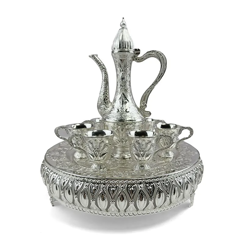 High-grade 999 silver white wine set glass wine pot home European sterling silver tea set divider gift