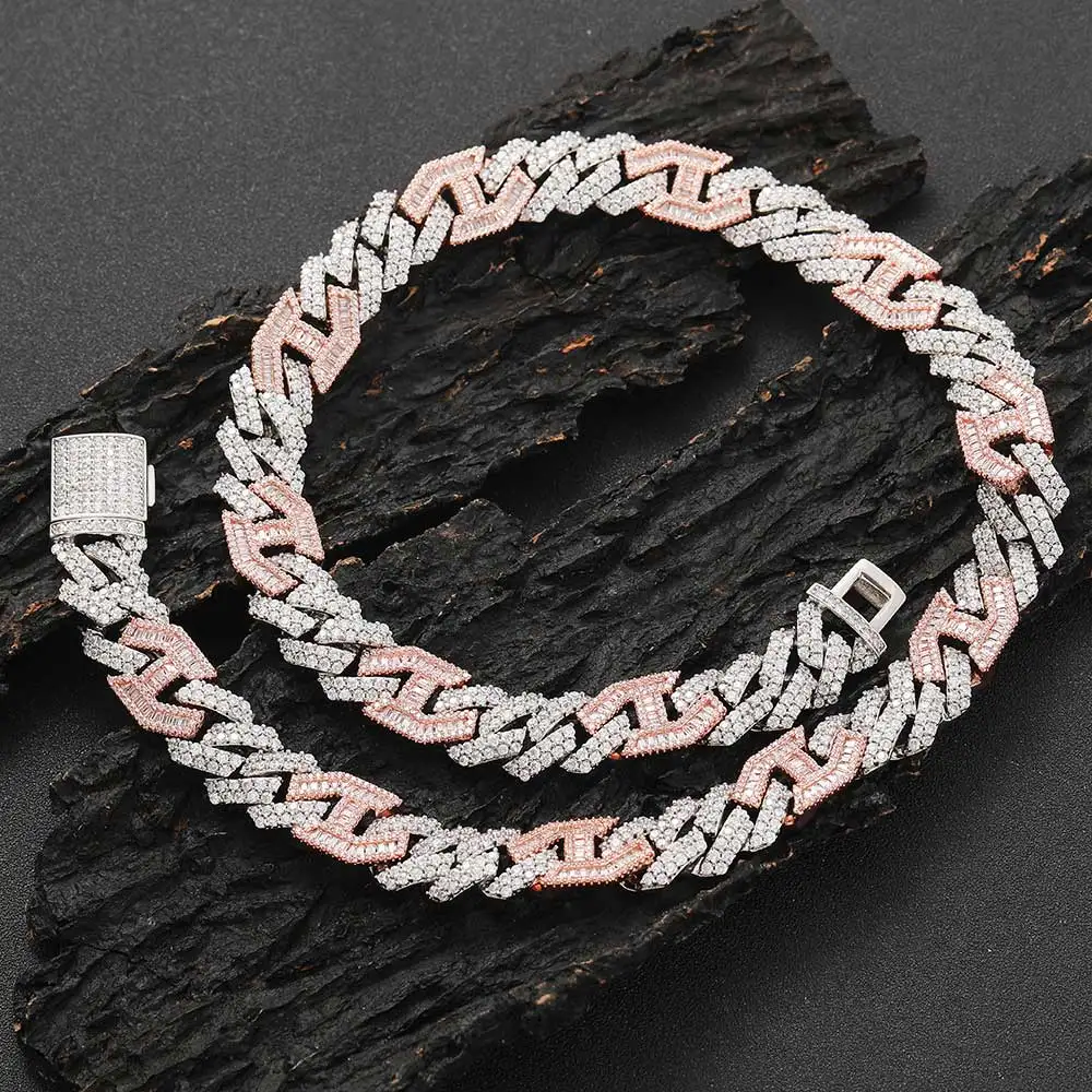 15MM Cuban Link Chain for Men Iced Out 18K Gold Plated 5A+ Zicron Necklace Diamond Miami Prong Necklace Bling Luxury Jewelry