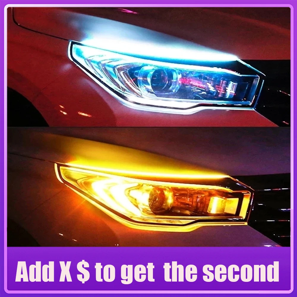 Okeen 2pcs Waterproof Flexible Universal Car Led Drl Daytime Running