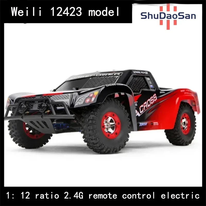 

1: 12 Full Scale Off-road High-speed Vehicle 2.4g Remote-controlled Electric Four-wheel Drive Short Truck Drift Vehicle Weili