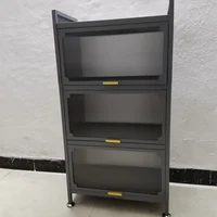 Nordic Metal Kitchen Cabinets For Home Furniture Small Cabinet Multilayer Household Simple Creative Light Luxury Kitchen Cabinet 1