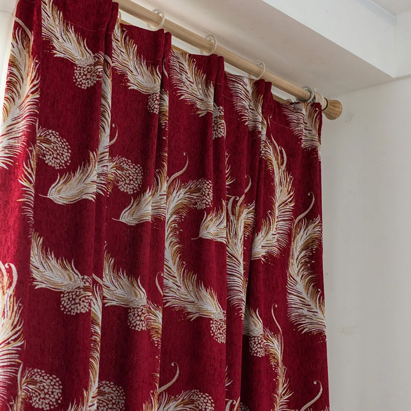 

Шторы блэкаут жаккардовые из хлопка и льна, современные китайские жаккардовые занавески из синели для гостиной, столовой, спальни