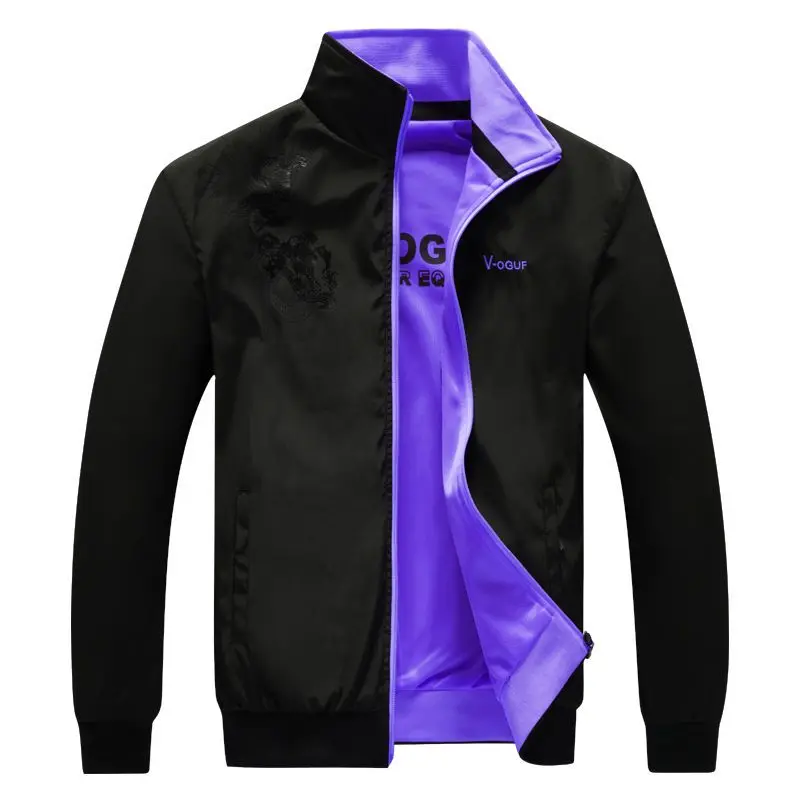 Spring Autumn New Thin Printing Loose Men's Coats Long Sleeve Solid All-match Zipper Plus Size Jacket Casual Fashion Men Clothes