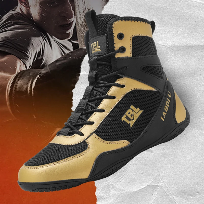 New Wrestling shoes male Boxing Shoe Anti-slip Fighting Strength High Top Shoes light fighting Boots Weightlifting shoe Sneakers